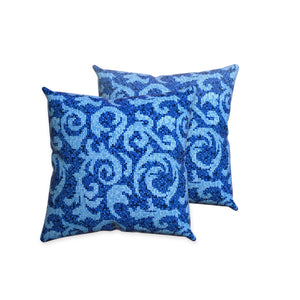 
                  
                    Load image into Gallery viewer, Elegant pillow covers in Acqua Blu
                  
                