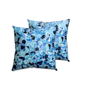 
                  
                    Load image into Gallery viewer, Elegant pillow covers in Camino Lagoon
                  
                