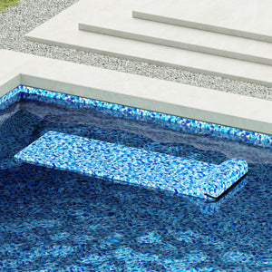 
                  
                    Load image into Gallery viewer, Beach Glass pool float drifting in pool with a matching luxury liner.
                  
                
