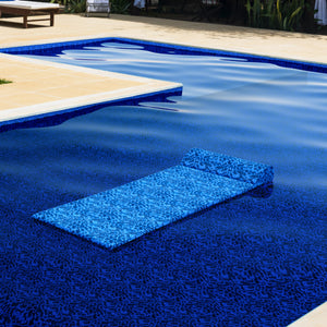 
                  
                    Load image into Gallery viewer, Beautiful Bella Vista pool float in pool with a matching luxury liner.
                  
                
