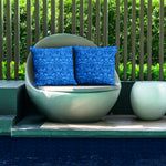 Poolside seating featuring Bella Vista pillow covers.