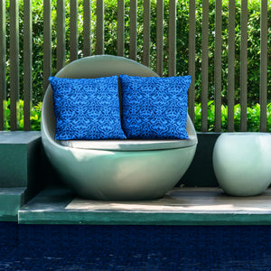 
                  
                    Load image into Gallery viewer, Poolside seating featuring Bella Vista pillow covers.
                  
                