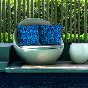 
                  
                    Load image into Gallery viewer, Poolside seating featuring Indigo Seas pillow covers.
                  
                