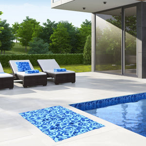 
                  
                    Load image into Gallery viewer, Gorgeous products match luxury pool liner in Acqua Blu.
                  
                